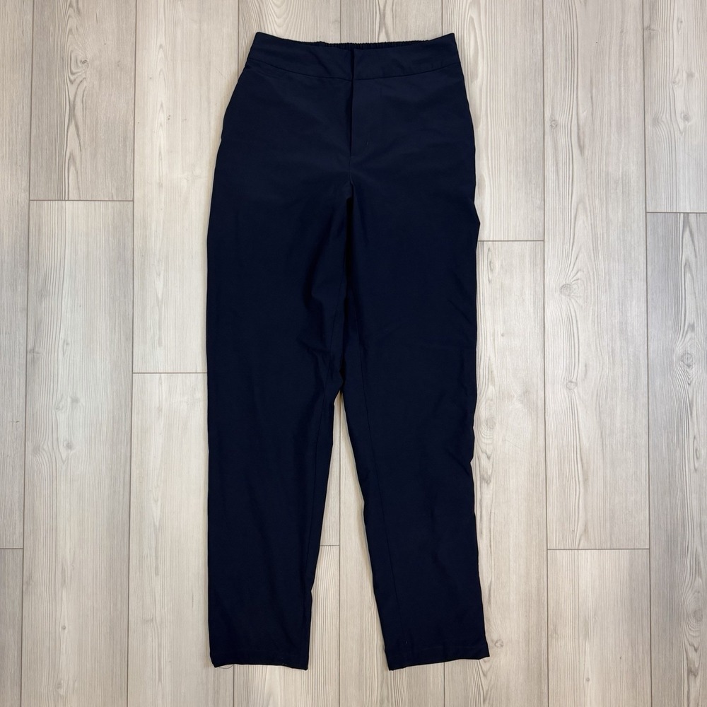 American Tall Womens Medium Tall Navy Blue Fleece Lined Performance Pant Pockets